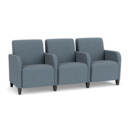 Lesro Siena Lounge Reception 3 Seat Tandem Seating, Black, RF Serene Upholstery SN3103